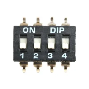 10/5Pcs Toggle Switch Patch DIP Switch 4PIN Direct Dial The Code Switch 4P Quick Module 2.54mm SMD Pitch Black(10pcs)