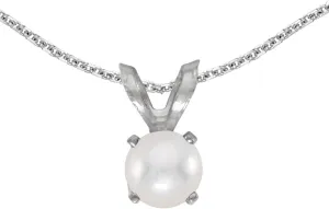10k White Gold Freshwater Cultured Pearl Pendant with 16" Chain