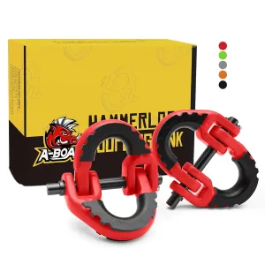 1/2 Safety Chain Connector Link, 2pack Hammerlock Coupling Link for Trailer Chains Connect, 12000lbs Load Capacity, Drop Forged Steel Tow Hitch Safety Chain Connector Link, Red