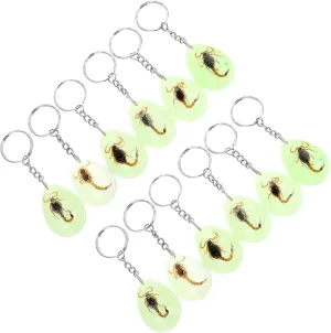 12Pcs Luminous Scorpion Specimen Keychains Pendants for DIY Crafts Decorative Insect Bag Charms Exquisite Key Rings Great present for Friends