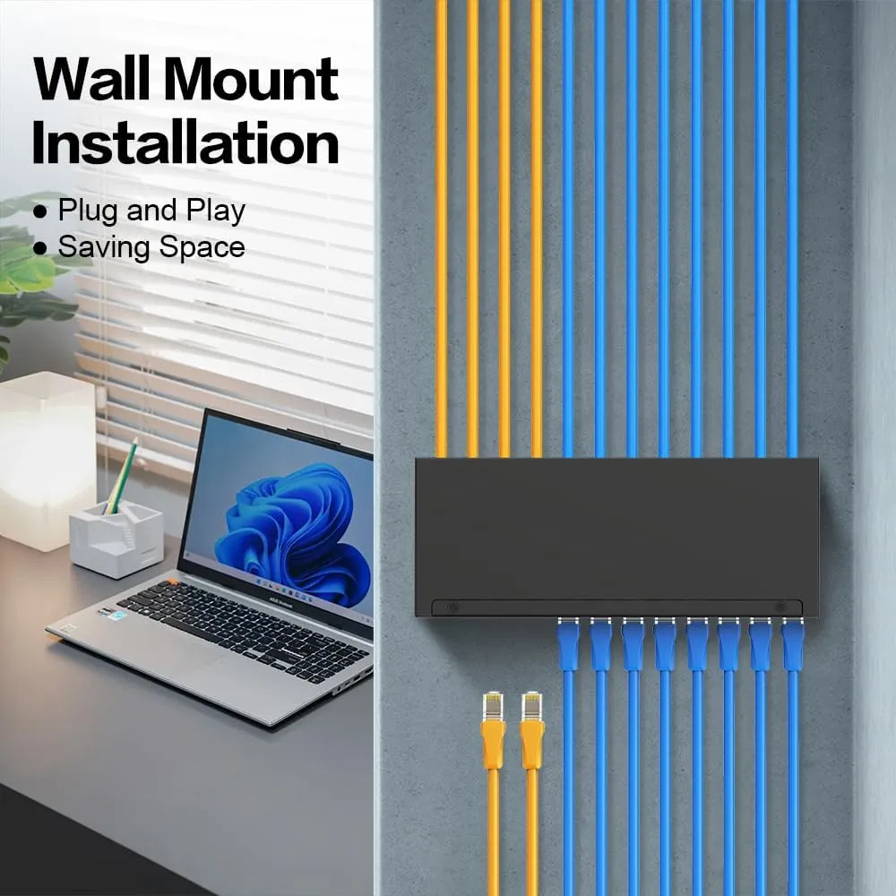 12Port Patch Panel CAT6A Keystone Patch Panel Shielded Network Patch Patch with Smart Cable Management for Home/Office Network (1U 12Port, CAT6A)