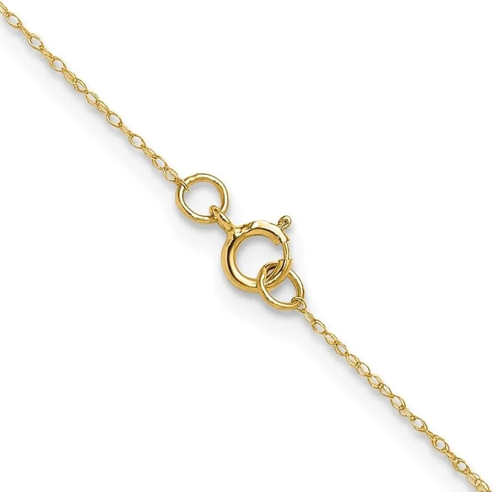14K Gold .4 mm Carded Cable Rope Chain Necklace 13" to 24"