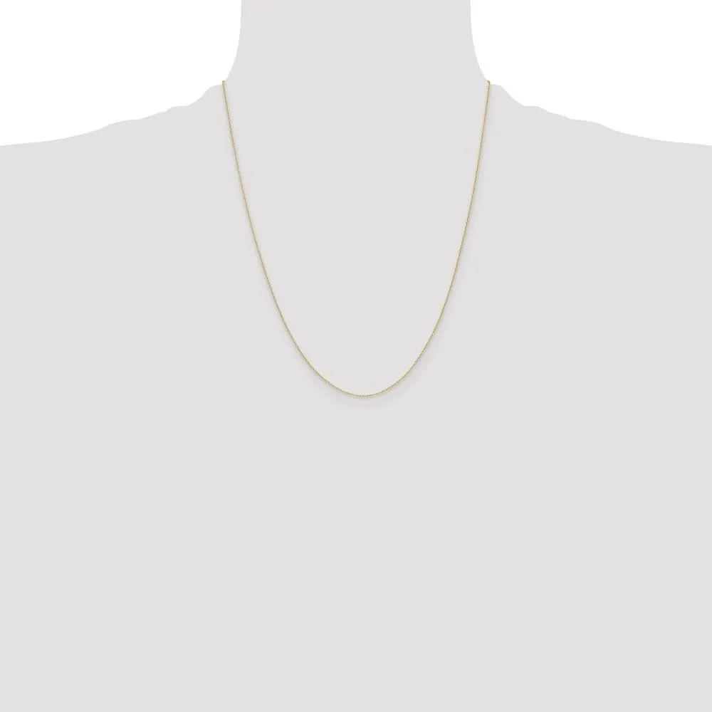 14K Gold .4 mm Carded Cable Rope Chain Necklace 13" to 24"