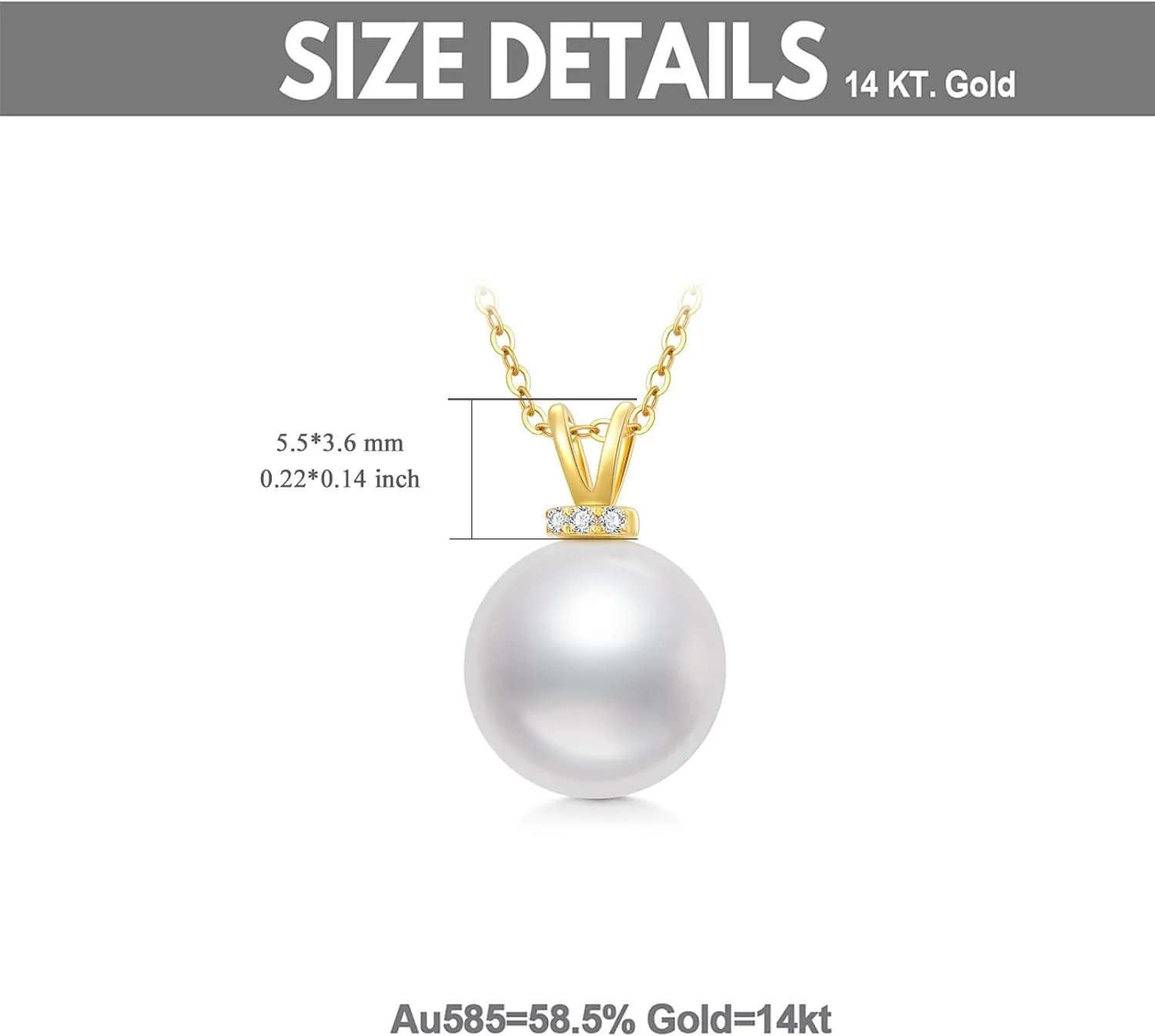 14K Gold Pearl Necklace for Women Real Gold Bow/Heart/Dolphin Pearl Necklace Solitaire Freshwater Cultured Pearl Pendant Jewelry Mothers Day Gifts for Mom Grandma Anniversary Birthday Valentine's Day Gift for Girlfriend Sister Mom