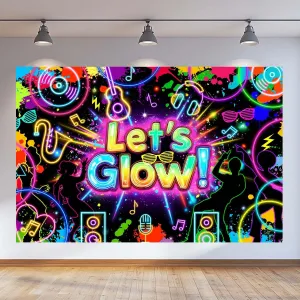 15x10ft Let's Glow Backdrop Graffiti Splash Gaming Theme Background Kids Boys Girls Game Birthday Party Photoshoot Banner Studio Booth Props