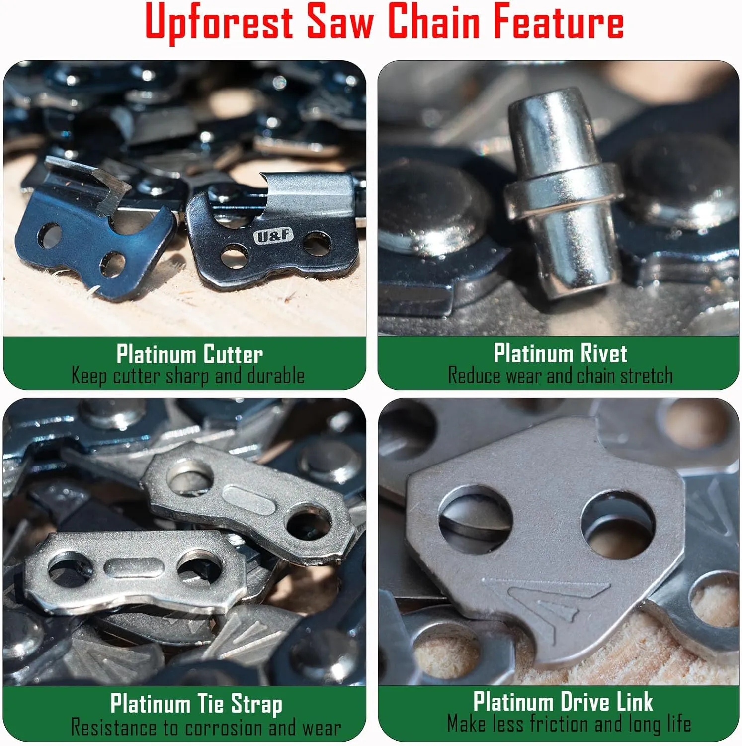 18 Inch Chainsaw Chain, 325" Pitch, 050'' Gauge,72 Drive Links Fits Husqvarna 440,445,SP33G,Poulan 4600, 4620,DOLMAR,ECHO,JONSERED,RYOBI,Craftsman,Low-kickback and More-H72 (20EOPX72)