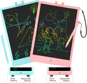 2 Pack LCD Writing Tablet for Kids 10 Inch Reusable Drawing Pad Colorful Toddler Writing Board Electronic Drawing Tablet Educational and Learning Toys Drawing Set for Kids Ages 3-10(B P)