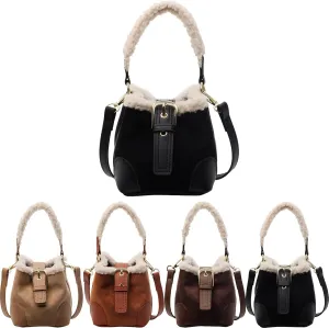 2025 new Wool bag Vintage Fashion Bag With Adjustable Wider Shoulder Strap,Small Water Bucket Bag,Crossbody Bags for Women