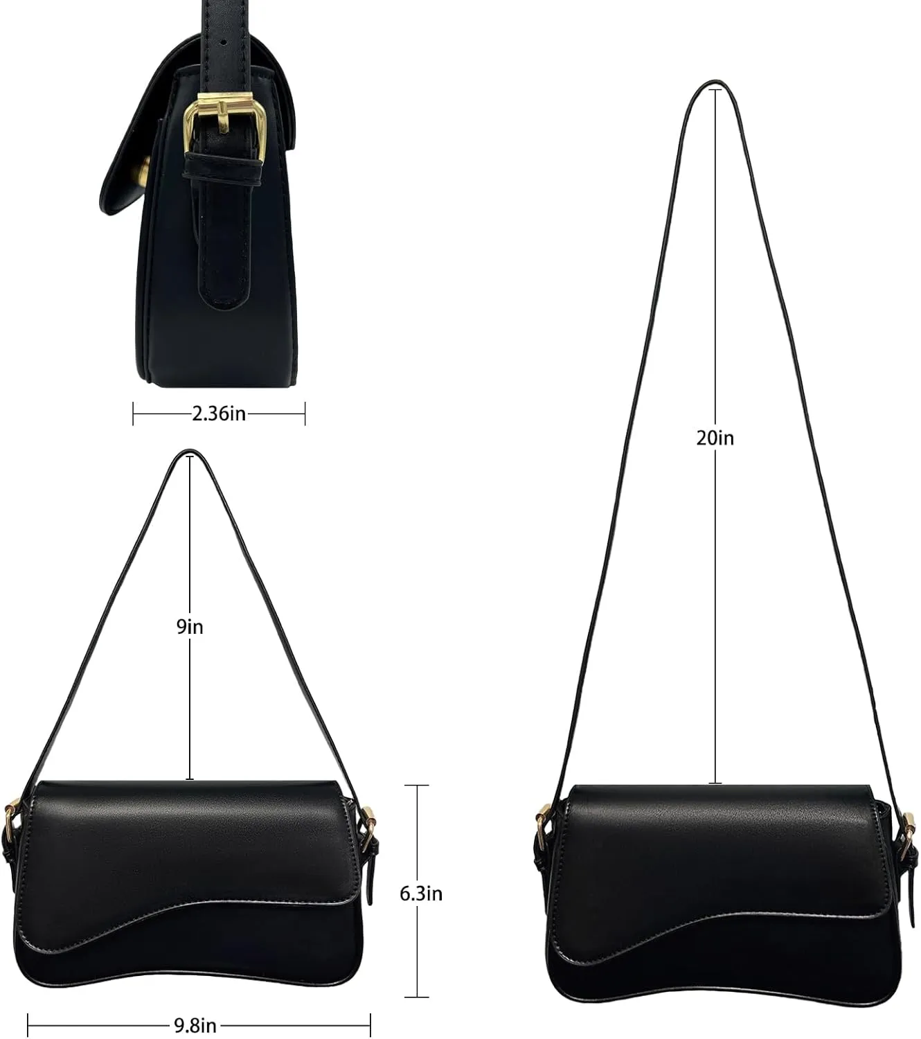 2025 Shoulder Bag for Women PU Leather Shoulder Purse Tote Bag Crossbody Purses for Women Trendy with 2 Removable Straps