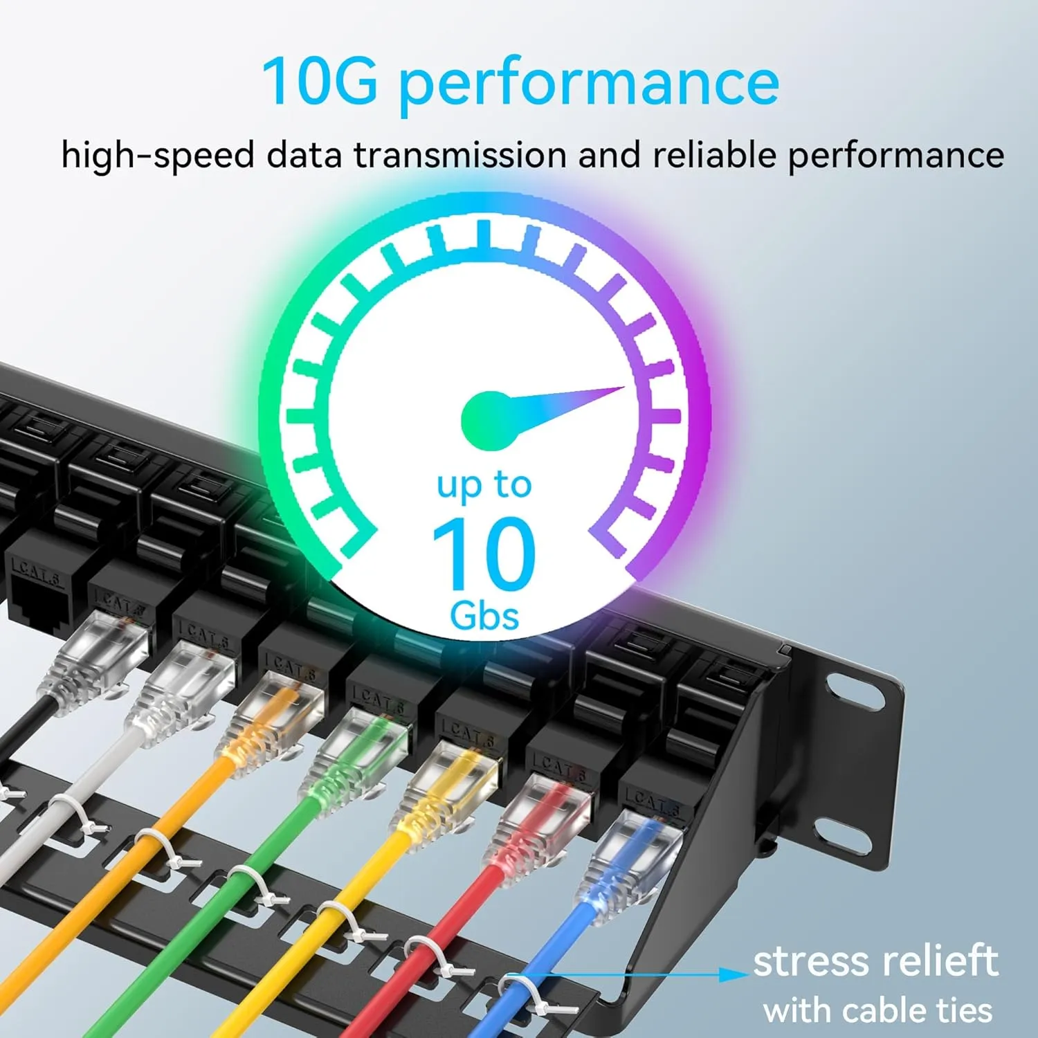 24 Port Cat6 Patch Panel With Coupler Keystone - 10G No Punch Down, Time-Saver Ethernet 1U Rj45 With Sturdy Back Bar, Rackmount 19 Inch