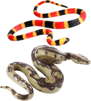 2pcs Artificial Snake Realistic Snake Fake Snakes Mini Frogs Frogs Miniature Animals Fish Reptile Fake Snake Small Fake Snake Snake Game Plastic
