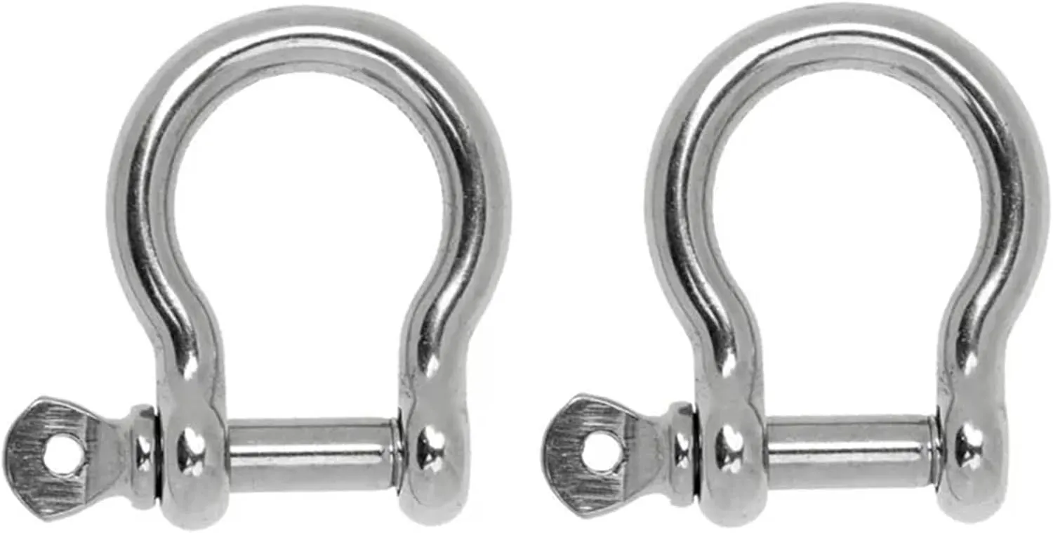 2Pcs Boat 304 Stainless Steel 4mm Ring Bow Anchor Shackle Chain Rigging Captive Pin for Yacht/Canoe/Speedboat Accessories