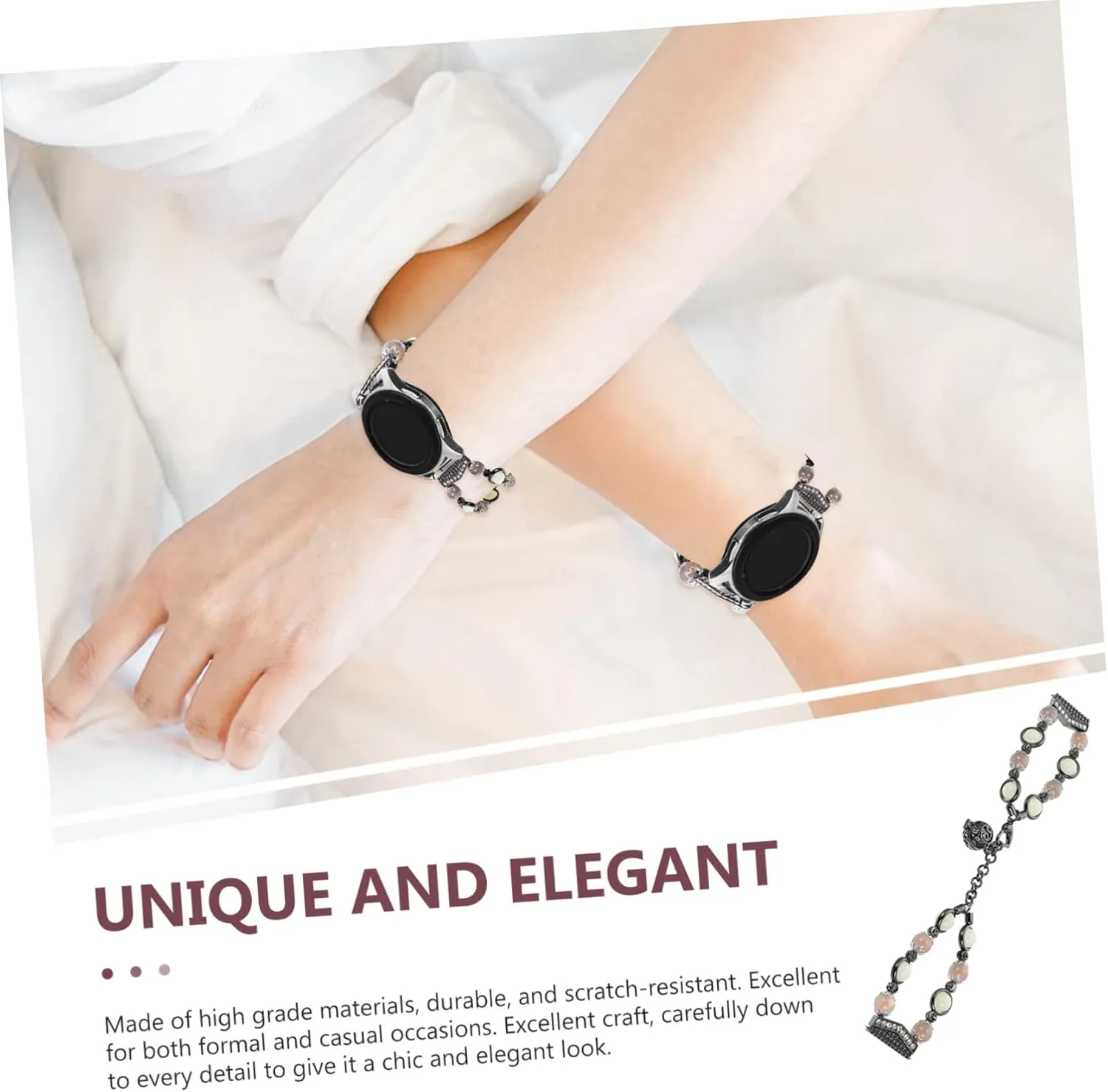 2pcs Galaxywatch4 Watches Womens Watch Watchband Girl Watch Replacement Strap Miss Supplies Pearl