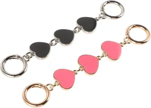2pcs Heart Extension Chains for Handbag Replacement Durable Purse Strap Extender Stylish Bag Chain for Crossbody Underarm Use present for Friends