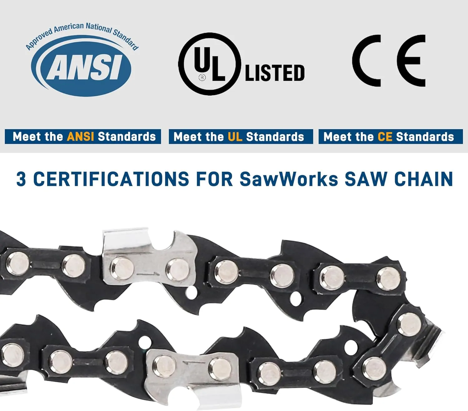 3-Pack 20 Inch Chainsaw Chain, 3/8" Pitch .050" Gauge 72 Drive Links Fits Husqvarna 455 (Rancher), 460 (Rancher), Stihl 33RS-72, MS311, MS391, Oregon E72, D72 and More