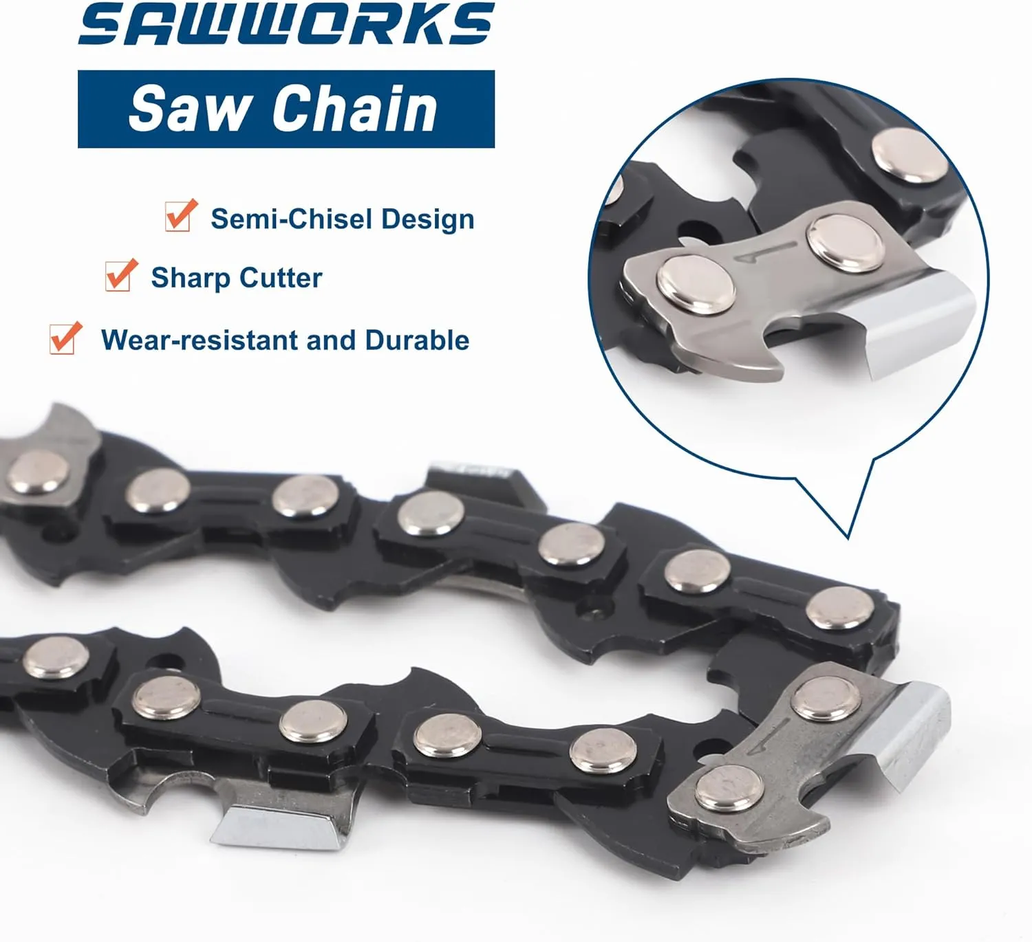 3-Pack 20 Inch Chainsaw Chain, 3/8" Pitch .050" Gauge 72 Drive Links Fits Husqvarna 455 (Rancher), 460 (Rancher), Stihl 33RS-72, MS311, MS391, Oregon E72, D72 and More