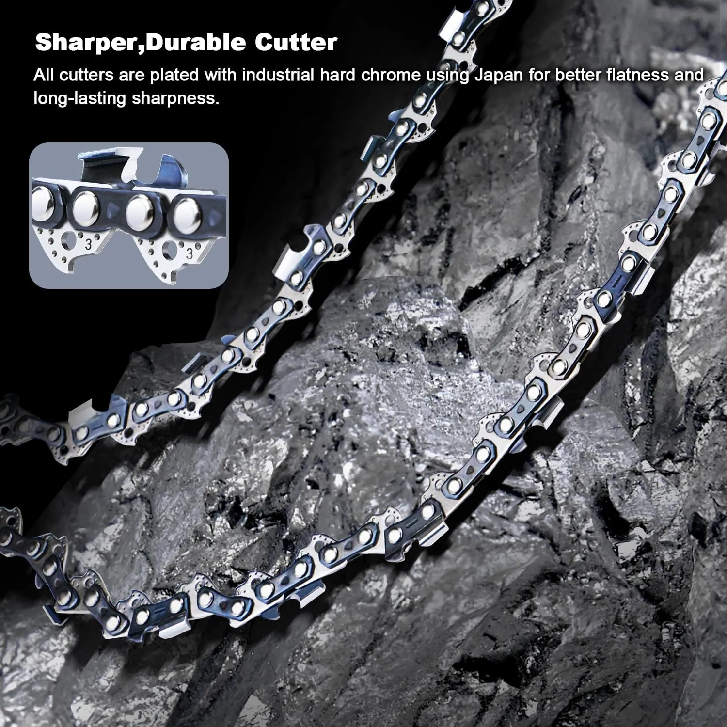 3-Pack 20 Inch Chainsaw Chains Blade 72 Drive Links .050" Gauge 3/8" Pitch Full Chisel fits Stihl MS 029 036 039 391 310 311, Husqvarma 455 Rancher 460 55 257 261 359 362XP 272xp, 555455, H80