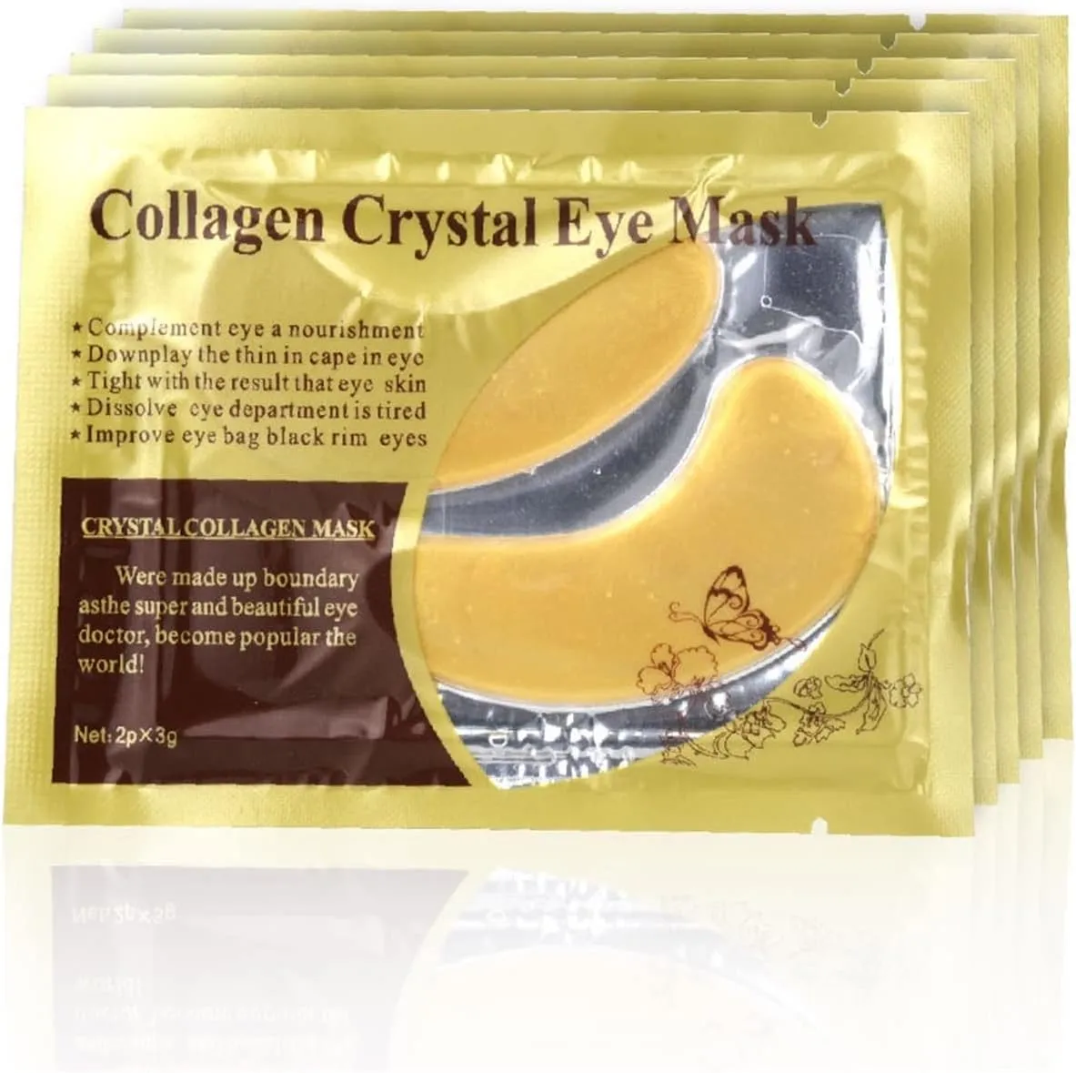 30pc Moisturizing 24k Gold Eye Mask Collagen Eye Patch Crystal Eye Patch Moisturizing (Size : B)