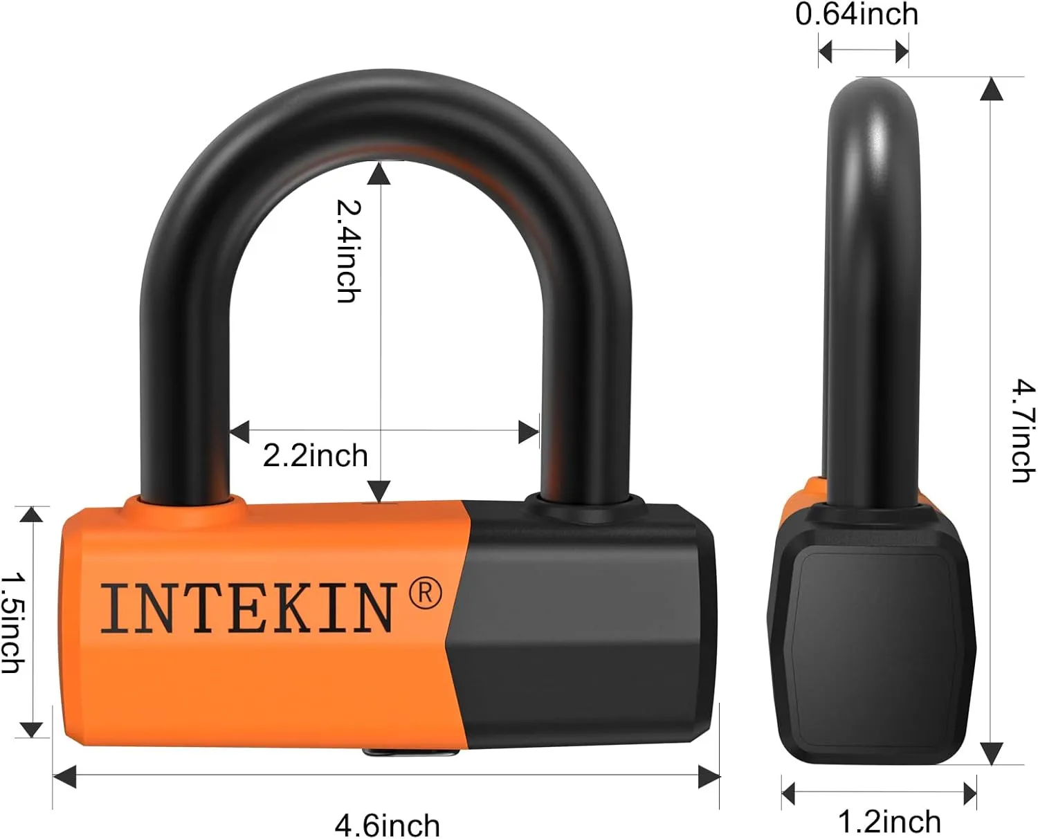 3.6FT Heavy Duty Chain Lock - 10mm/0.42inch Thick Bike Chain with 16mm/0.64inch Disc Lock for Motorcycles, Scooters, Gates and More, Orange