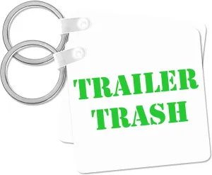 3dRose, Trailer Trash Green, Key Chain