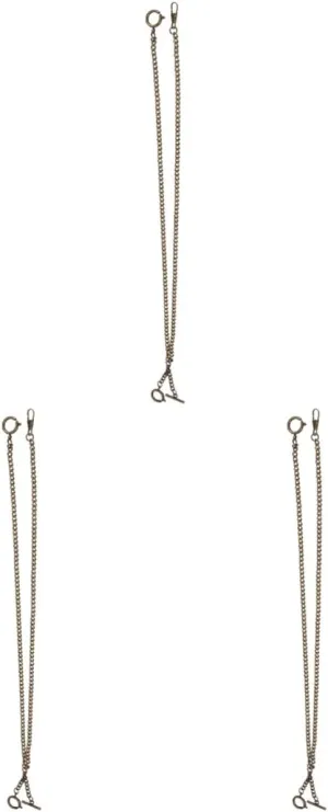 3pcs Bronze Watch Chain Pocket Watch Chain Metal