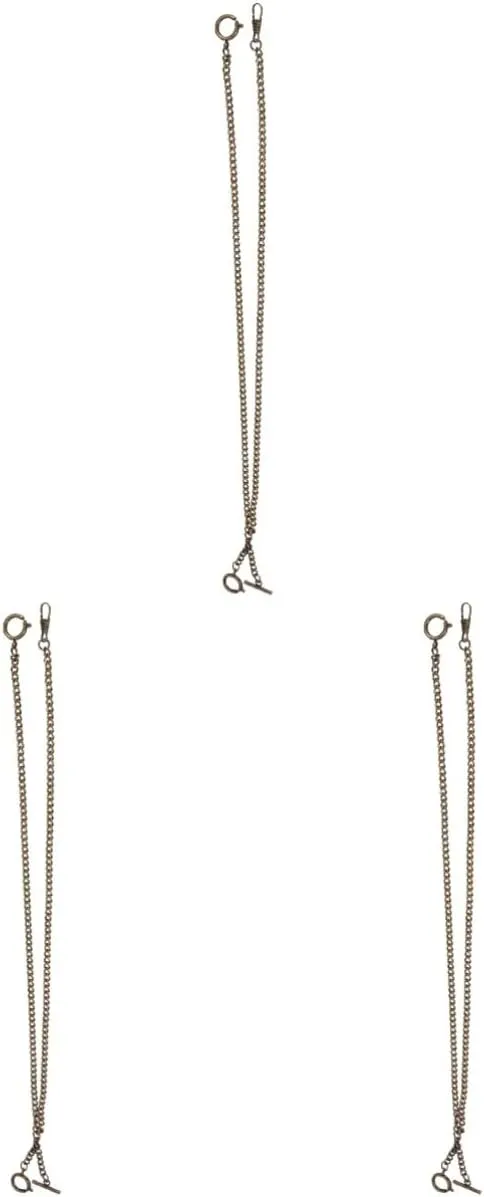 3pcs Bronze Watch Chain Pocket Watch Chain Metal