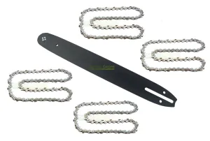 40 cm 1,3 mm 3/8" 56 TG Guide bar   4 X Chain compatible with Top Craft KSI 2100 / Güde KS 402 P