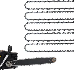 5 Pack 18 Inch Chainsaw Chain 72 Drive Links .050" Gauge, .325" Pitch Replacement Chains Compatible with Husqvarna, Dolmar, Jonsered and More