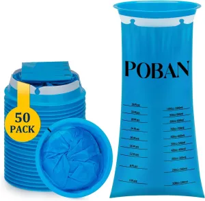 50Pack Emesis Bags, 1000ml Leak-Proof Portable Barf Bags Disposable for Nausea, Motion Sickness in Cars, Travel, Planes, Taxis, 3rd Gen Upgrade (50Pack)