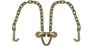 5/16''x2' V Bridle Tow Chain 2' Leg Mini J Hooks Pear Link