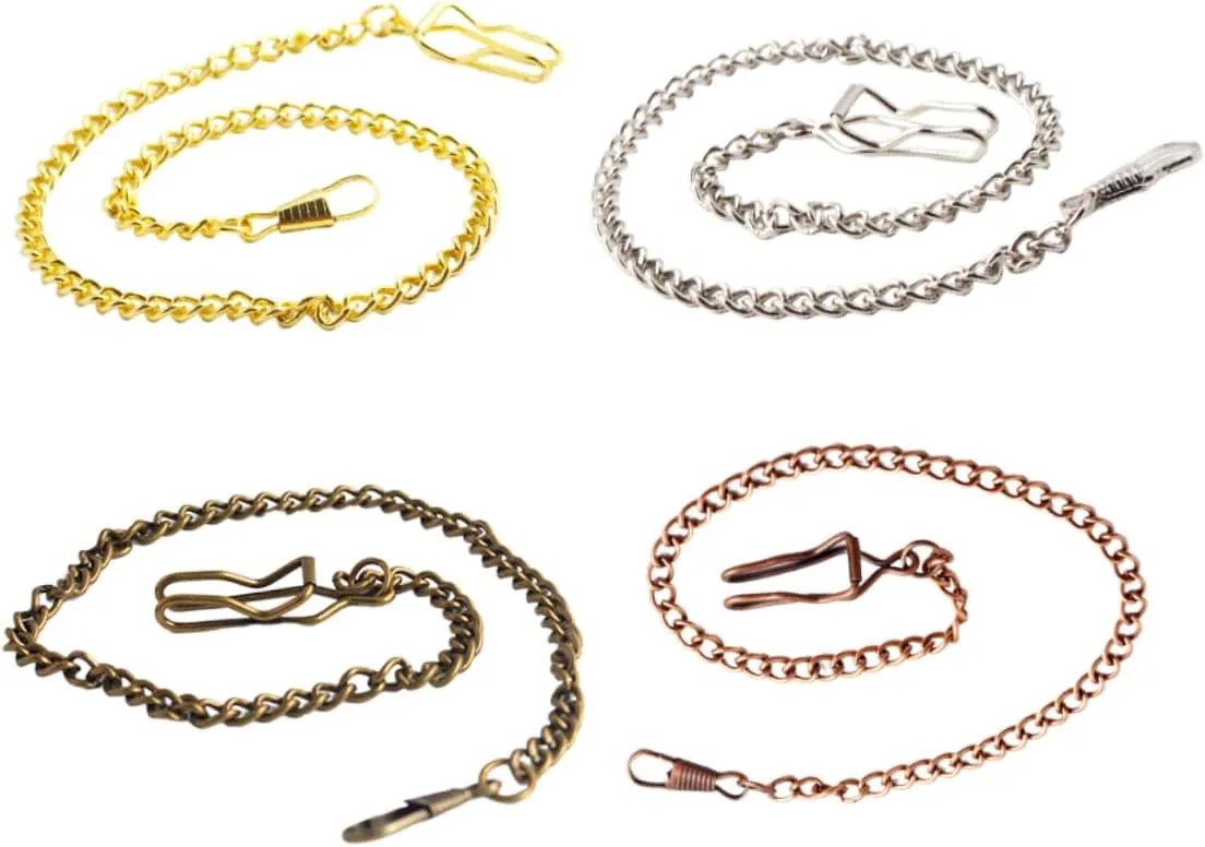 8 Pcs Metal Watch Chain Pocket Watch Chain Jeans Belt Chain