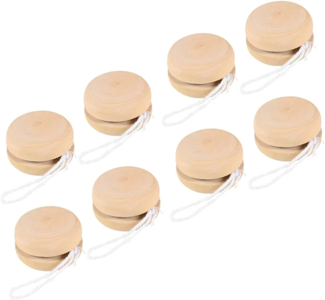 8pcs Wooden Graffiti Balls for DIY Painting Playthings Portable Blank Enhance Cognitive Skills Present for Birthdays and Holidays