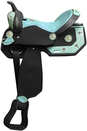 8" inches Seat Children Pony Kids Western Synthetic Miniature Equestrian Trail Barrel Racing Cordura Lightweight Tack Comfort Horse Riding Saddles Classic Quality Handmade Size 8" inches Seat, SVJ01