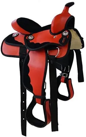 8" inches Seat Children Pony Kids Western Synthetic Miniature Equestrian Trail Barrel Racing Cordura Lightweight Tack Comfort Horse Riding Saddles Classic Quality Handmade Size 8" inches Seat, SVJ10