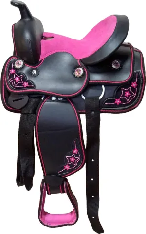 8" inches Seat Children Pony Kids Western Synthetic Miniature Equestrian Trail Barrel Racing Cordura Lightweight Tack Comfort Horse Riding Saddles Classic Quality Handmade Size 8" inches Seat, SVJ33