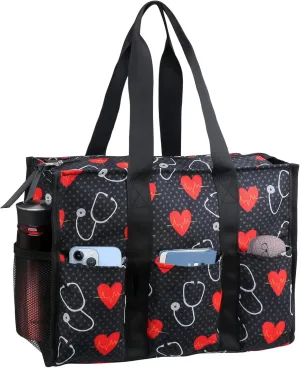 ABAMERICA Nurse Bags for Work: Multiple Pockets, Waterproof, Organizing Zip Top Clinical Bag for Nursing Students