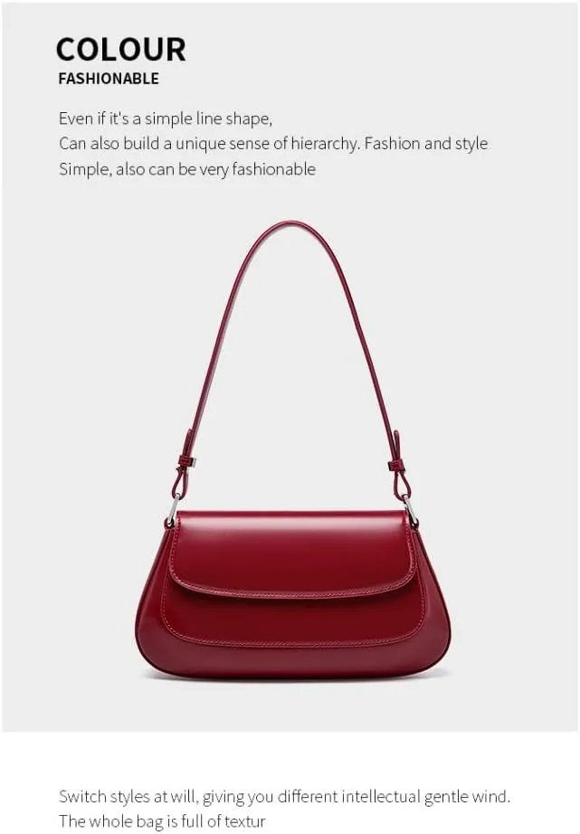 ACOLLIE-Bag New Tide Women's Versatile One-Shoulder Armpit Saddle Bag Cross-Body Leather Bag with Advanced Sensory Fashion