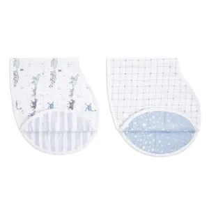aden   anais 100% Cotton Muslin Burpy Bib – Multi-Use, Absorbent 4-Layer Burp Cloth and Full-Coverage Snap-Closure Baby Bib in One, Lap-Shoulder Drool Cloth, 22.5” X 11”, 2-Pack, Rising Star