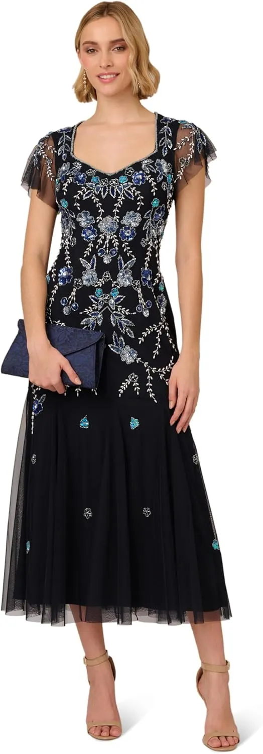 Adrianna Papell Women's Embellished Godet Dress