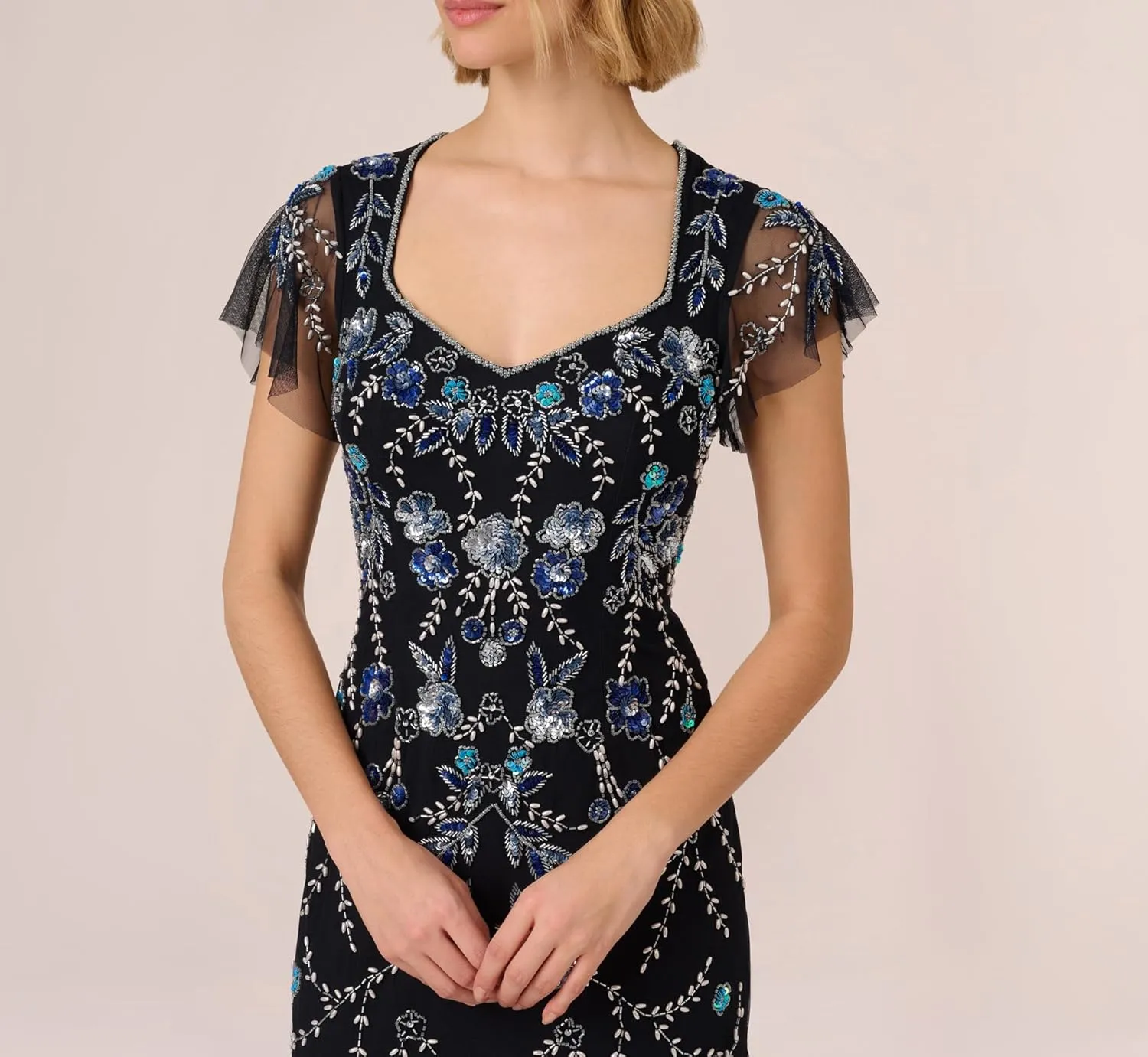 Adrianna Papell Women's Embellished Godet Dress