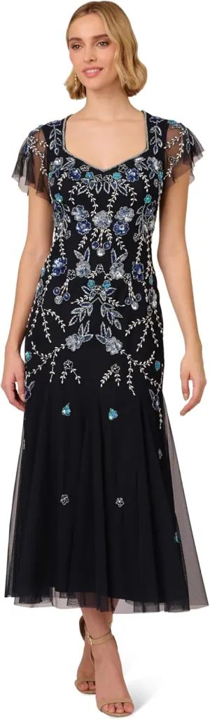 Adrianna Papell Women's Embellished Godet Dress