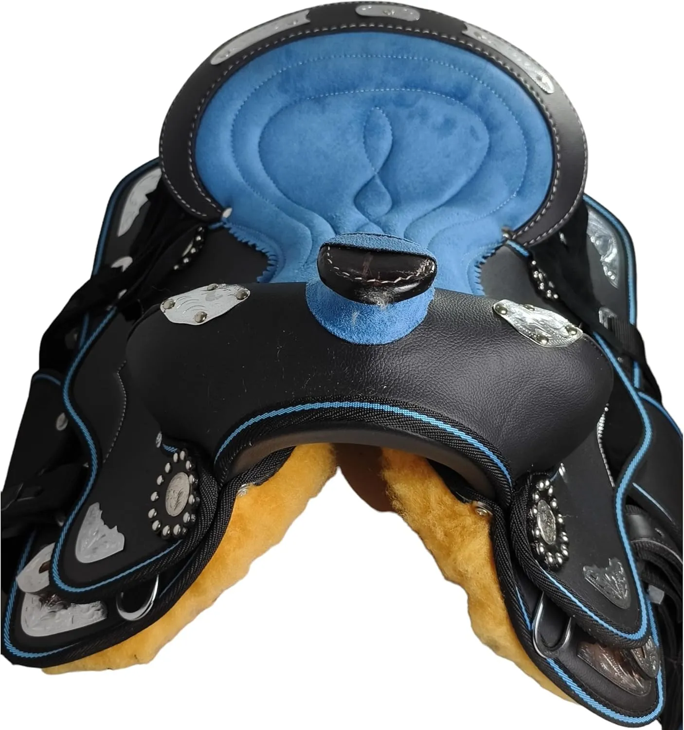 Adult Classic Quality Handmade Synthetic Premium Comfort Western Barrel Racing Trail Equestrian Horse Saddle Tack Size 14" to 18" inches Seat