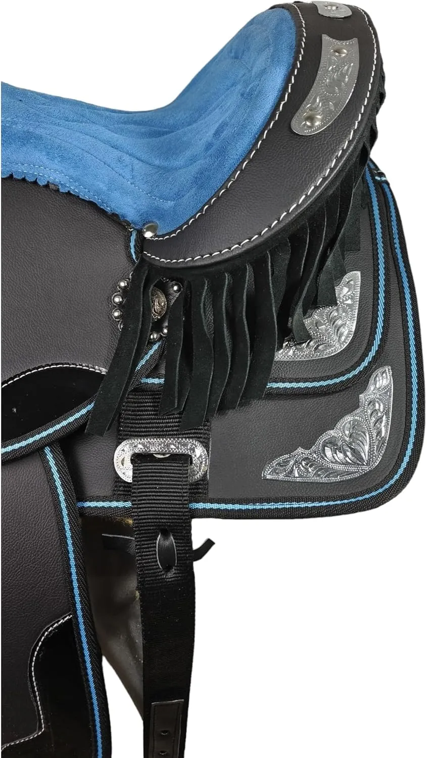 Adult Classic Quality Handmade Synthetic Premium Comfort Western Barrel Racing Trail Equestrian Horse Saddle Tack Size 14" to 18" inches Seat