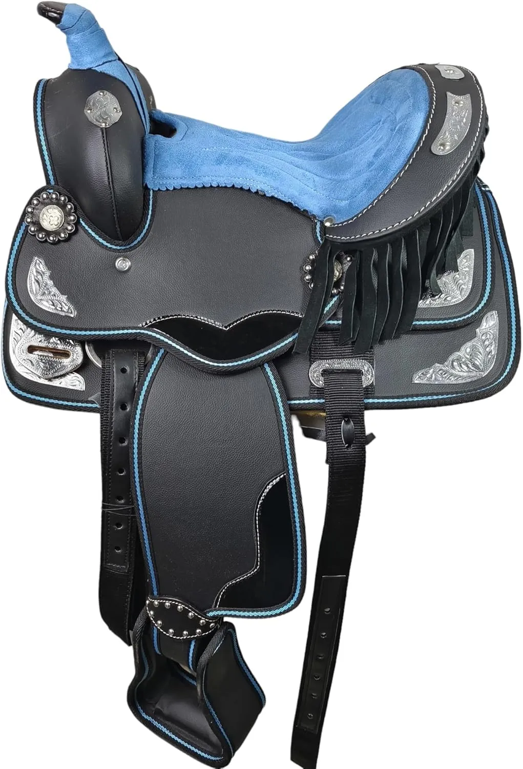 Adult Classic Quality Handmade Synthetic Premium Comfort Western Barrel Racing Trail Equestrian Horse Saddle Tack Size 14" to 18" inches Seat