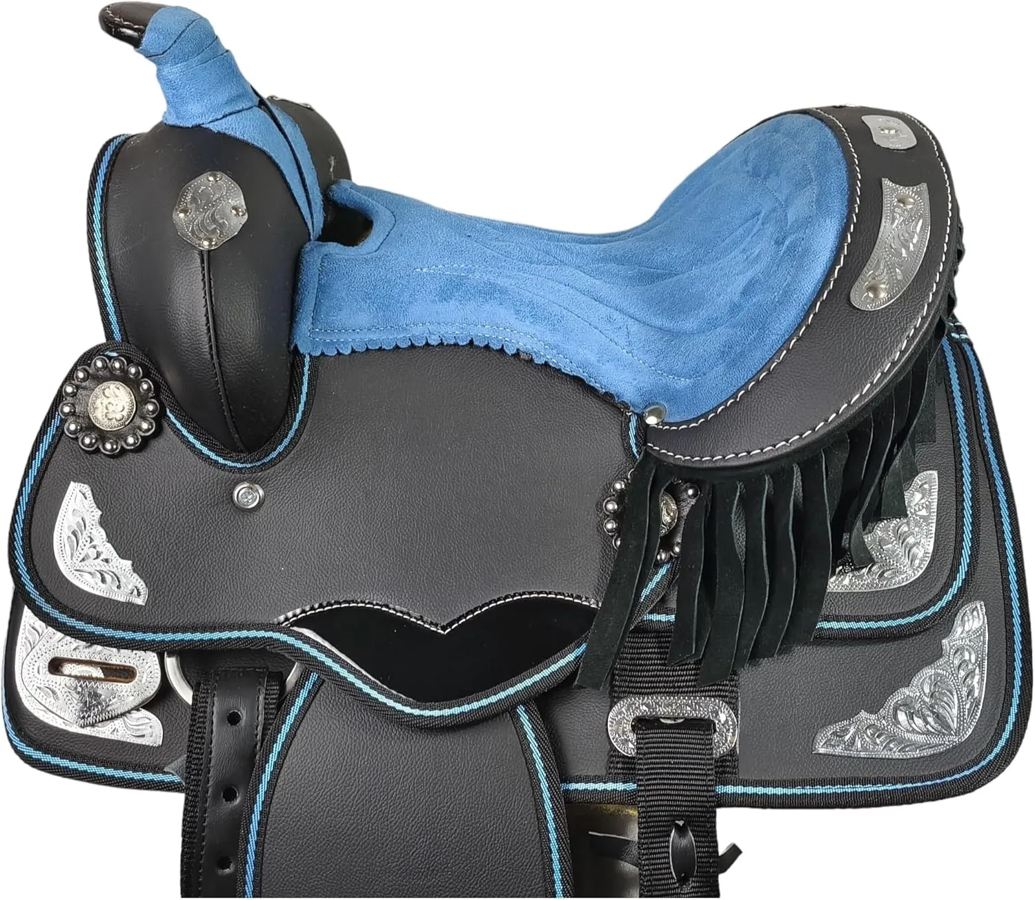 Adult Classic Quality Handmade Synthetic Premium Comfort Western Barrel Racing Trail Equestrian Horse Saddle Tack Size 14" to 18" inches Seat