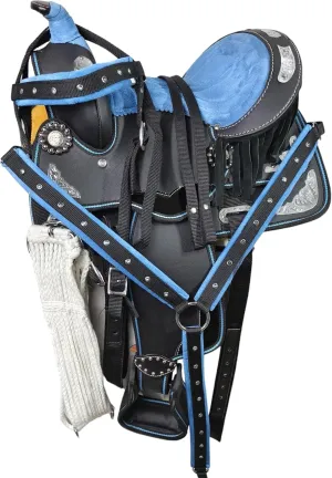 Adult Classic Quality Handmade Synthetic Premium Comfort Western Barrel Racing Trail Equestrian Horse Saddle Tack Size 14" to 18" inches Seat