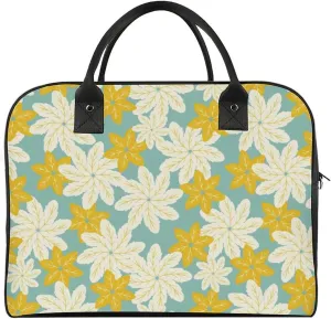 Adult Large Capacity Nylon Yellow Florals Stylish Handbag for Traveling 13" X 19" X 8"