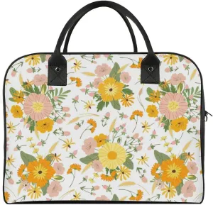 Adults High-capacity Nylon Rose Florals Simple Handbag for Journey 13" X 19" X 8"