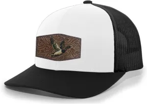 AG Hat Co. Mens Patch Hat Flying Mallard Duck Embroidered Patch Mesh Back Trucker Hat
