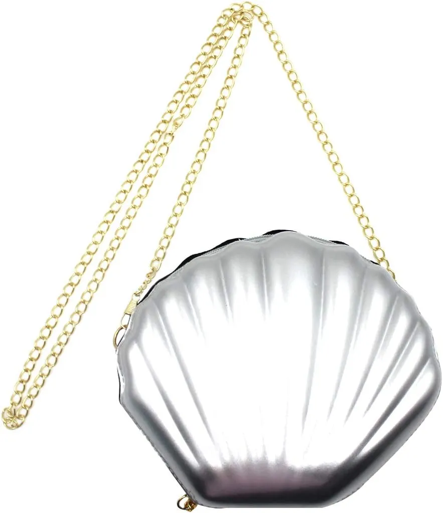AIBEARTY Cute Seashell Shape Crossbody Purse Small Shoulder Bag with Chain for Women Little Girls